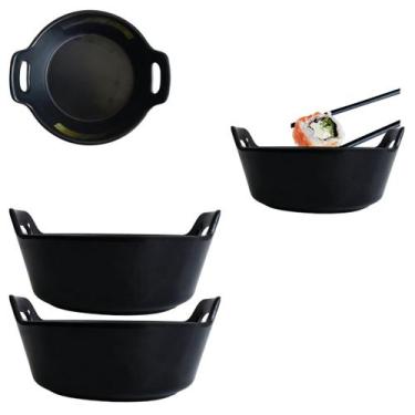 Imagem de 2 Travessas Oriental 100% Melamina 400ml Porções Shimeji - Bm36