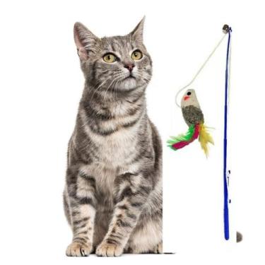 Imagem de Brinquedo Gato Varinha Vara Para Gato Napi Ratinho E Guizo interativo 