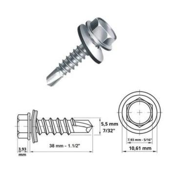 Imagem de Parafuso Auto Brocante Sextavado com Arruela 12 X 1.1/2 Jomarca