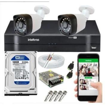 Imagem de Kit 2 Câmeras hd 720p + DVR Mhdx Full Hd Intelbras
