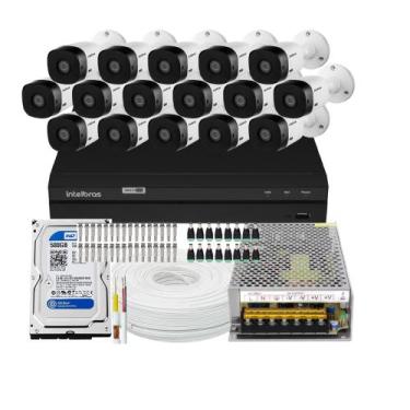 Imagem de Kit 16 Câmeras Intelbras Multi Hd 20m Vhc 1120b Dvr Mhdx 1216 C/Hd 500