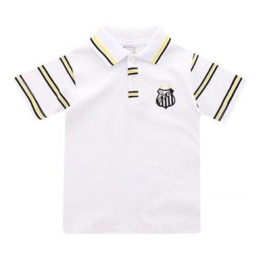 Imagem de Camisa Polo Infantil Santos Branca Oficial - Revedor, Tam 4, Branco