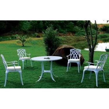 Imagem de Conjunto de Mesa Para Jardim Geneva Com Mesa de 1,00 m em Alumínio Fun