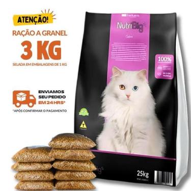 Imagem de Kit 3 KG Ração Para Gato Nutribig Peixe Granel