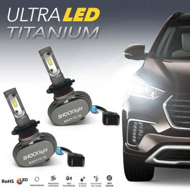 Imagem de Par Lâmpadas H7 Farol Baixo Fox Ultra Led Titanium 10000 Lumens Forte Branco Efeito Xenon 2010 2011 2012 2013 2014 2015 2016