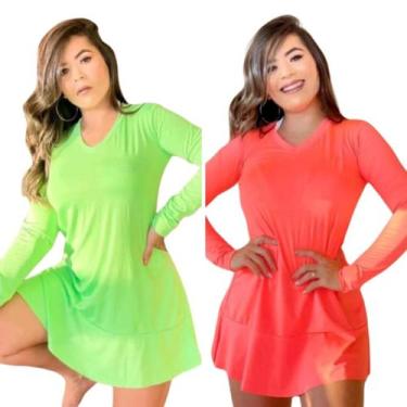 Imagem de Kit 2 Saídas de Praia Vestido feminino proteção solar UV 50+ FPS - For