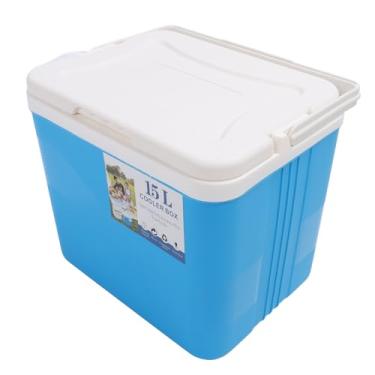 Imagem de Refrigerador Isolado, Refrigeradores de Acampamento Isolamento de Resfriamento Duradouro Caixa de Refrigerador Rígido 15L Caixa de Gelo Portátil para Praia, Bebida, Bebida,