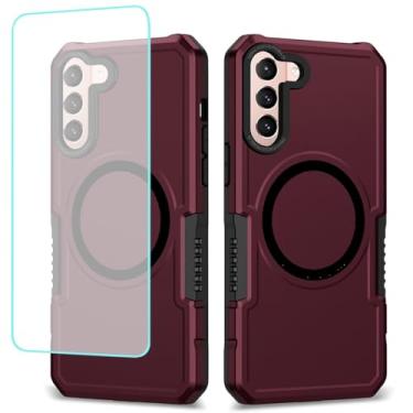 Imagem de Wanyuexes Capa para Galaxy S22 Plus, capa para Samsung S22+ 5G SM-S906U com protetor de tela de vidro temperado, compatível com MagSafe, capa de telefone resistente à prova de choque para Samsung