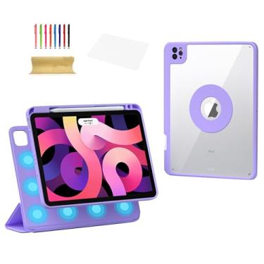 Imagem de Dteck Capa magnética inteligente para iPad mini A17 Pro/6ª geração 21.1 cm 2024/2021 com capa transparente removível, suporte para lápis de carregamento, hibernar/despertar automático, capa protetora