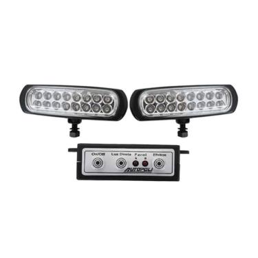 Imagem de Farol de Milha Strobo Slim 16 Leds Amarelo Corpo Preto