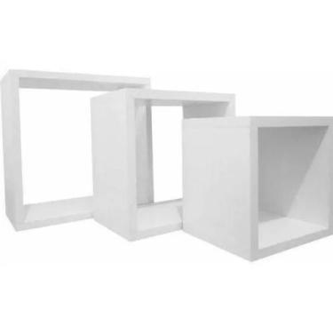 Imagem de Kit 3 Nichos Quadrado Quarto Organizador 20 / 25 / 30cm Mdf - Stoks Ba