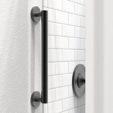 Imagem de AquaChase Barra de apoio decorativa de segurança para banho, compatível com ADA de 3,8 cm, 226 kg, suporte de peso, corrimão, alça de chuveiro para banheiro e vaso sanitário (40,64 cm, preto fosco)