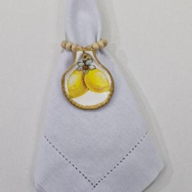 Imagem de Porta Guardanapo Concha Limão Siciliano Flor - Decor Madame Blue