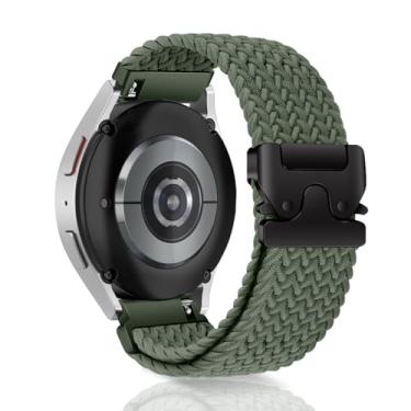 Imagem de MiKoyi Pulseiras de nylon para Samsung Galaxy Watch 7/relógio FE/Watch 6/5/4 de 40 mm e 44 mm/Watch 6 Classic de 47 mm e 43 mm, pulseira esportiva de nylon de 20 mm para Samsung Galaxy Watch 7 - verde