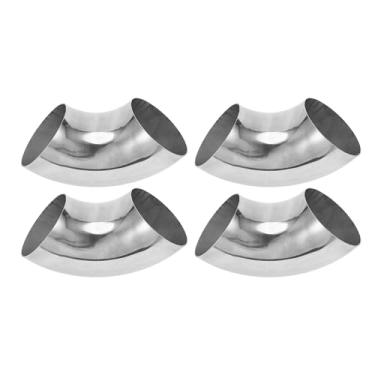 Imagem de Motoforti 4 peças 90 graus mandril curva cotovelo carro modificado tubo de escape tubulação 10.8 cm espessura OD 2mm/14GA 108x250x2.0mm 304 tom prata aço inoxidável 304