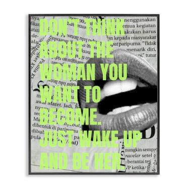 Imagem de Stupell Industries Wake Up & Be Her Inspiring Black Framed Giclee Wall Art Design by House of Lulu, 40,6 x 50,8 cm