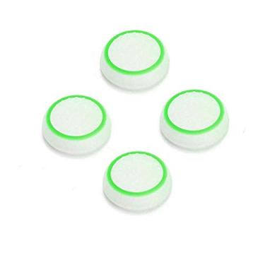 Imagem de Capa para polegar de silicone Joystick com aderência analógica, capa para PS4 PS3 Xbox One Xbox 360 Wii U NS Pro Controller (branco-verde)