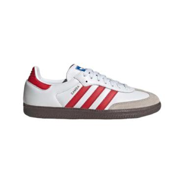 Imagem de adidas Tênis infantil unissex Samba OG, Branco nuvem/Better Scarlet, 22