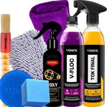 Imagem de Kit Shampoo E Cera Automotivo Brilho Proteção Desengraxante - VONIXX
