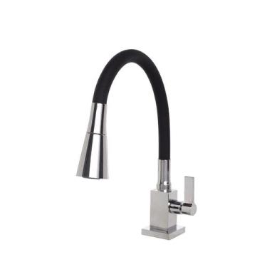 Imagem de Torneira Gourmet Flexível Quadrada Cozinha 2 Jatos Vermelho Parede  Ca