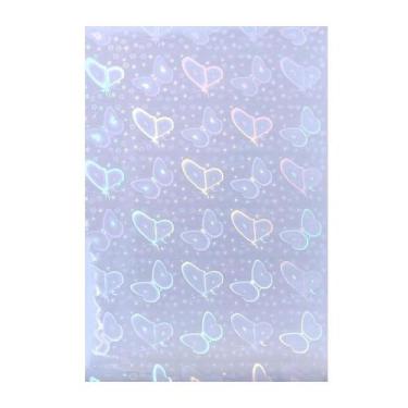 Imagem de Papel Adesivo Holográfico Vinil Borboletas A4 50Fls - Motivate