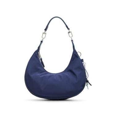 Imagem de Anne Klein Bolsa de ombro feminina crescente com alça destacável, Midnight, Meia-noite, Small