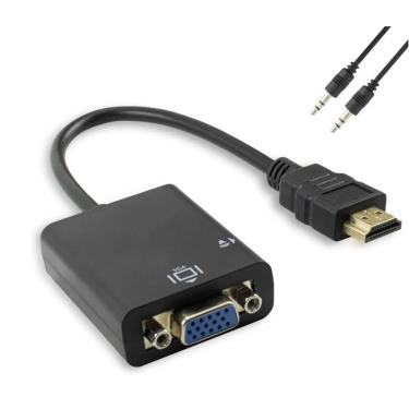 Imagem de Cabo Adaptador Conversor hdmi para vga com Saída P2 de áudio