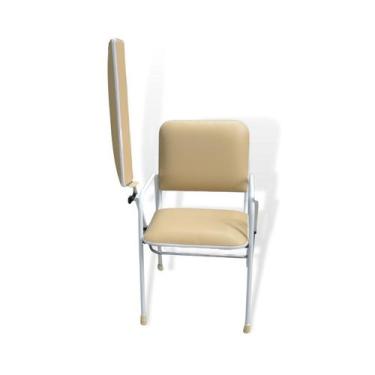 Imagem de Cadeira Coleta Braço Frontal Simples Esmaltado - SaúdeMóveis, BE - Beg