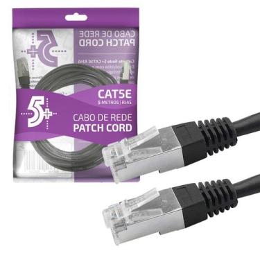 Imagem de Cabo De Rede Patch Cord Cat5E Ftp Blindado 5 Metros Preto - CHIP SCE