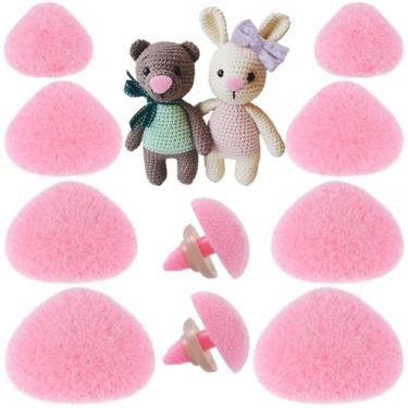 Imagem de SmallCat 32 narizes de crochê para amigurumi, narizes de bicho de pelúcia de plástico 11/15/17/18 mm com arruelas, acessórios de flocagem de boneca para brinquedos de pelúcia de crochê - rosa