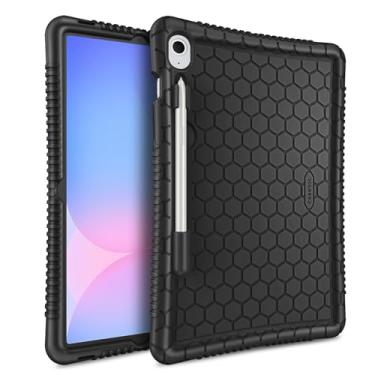 Imagem de Fintie Capa de silicone para Samsung Galaxy Tab S9 FE 10,9 polegadas/Galaxy Tab S9 11 polegadas 2023, [suporte para caneta S] Honey Comb Series Capa protetora leve à prova de choque, preta