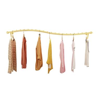 Imagem de CUTPOIY Prateleiras de exibição de loja de roupas modernas de metal montadas na parede, rack de roupas de varejo rack de exibição de panos, varal de roupas de ferro lavanderia, prateleiras de roupas