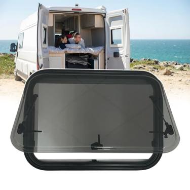 Imagem de Janela de ventilação para trailer, moldura de liga de alumínio, janelas de acrílico arredondadas, janela push out de camada dupla, para trailer de viagem de motorhome, acessórios de guarda-sol, para