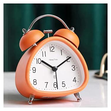 Imagem de Despertador quarto despertador alto para pessoas que dormem profundamente, despertador duplo de 12 cm com luz de fundo para quarto e decoração de casa relógio de mesa relógio de cabeceira (cor: