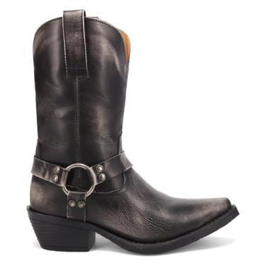 Imagem de Dingo Bota feminina Ride Away Snip Toe Casual Cano Médio Salto Baixo 2,5-5 cm - Preto, Preto, 35
