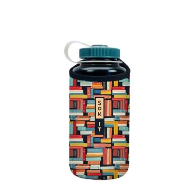 Imagem de Sok It BotlSok Capa de neoprene isolada para garrafa de água (Well Read, serve para 946 ml Nalgene)