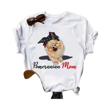Imagem de Camiseta Feminina Verão - Pomeranian Mom - Manga Curta, BR-G4, Wtq0020