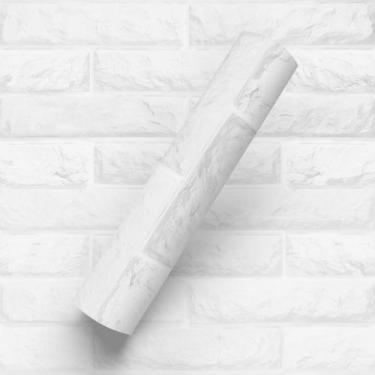 Imagem de Papel de Parede Adesivo Tema Tijolinhos Gesso Efeito 3D - Deliquadros,