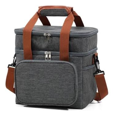 Imagem de Bolsa Térmica para Marmita Lancheira Impermeável Alça de Ombro Vários Compartimentos Ideal para Trabalho Academia Escola e Passeios Confortável A prova d'água Design Premium