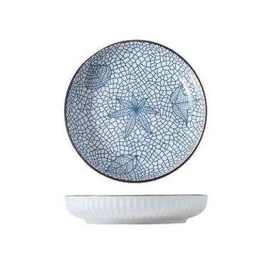 Imagem de Prato fundo vertical japonês de 17 cm, utensílios de mesa de cerâmica simples para uso doméstico - 2 folhas de bordo