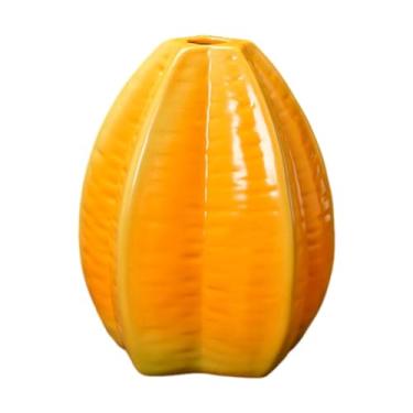 Imagem de Wswqop Vaso de planta de vaso de de cerâmica em forma de frutas Decor de planta decorativo para casa, Carambola 9.5x11.7cm