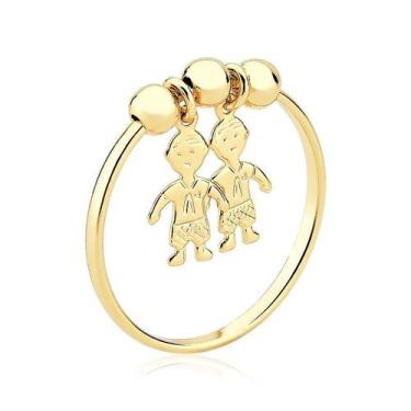 Imagem de Anel Dois Filhos Folheado a Ouro 18k - Maise Joias, Folheado a ouro, Ú