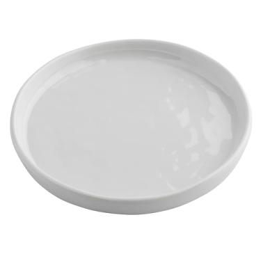 Imagem de TableCraft 12761 Terra Collection 15 cm Prato de servir redondo, melamina branca com acabamento de alto brilho, máquina de lavar louça, ideal para restaurantes, bares, catering, prato de restaurante