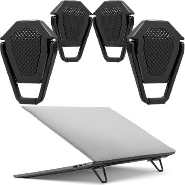 Imagem de Konohan 4 peças de suporte de teclado portátil para laptop, mini suporte de teclado de alumínio, dobrável, refrescante, ajustável, levantador leve para mesa, computador, laptops, notebooks de 30 a 43