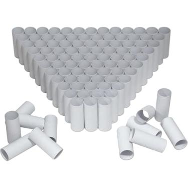 Imagem de HESESOH Pacote Com 100 Tubos De Papelão Para Artesanato - 1,57 X 3,94" Rolos Vazios Papel Higiênico Totalmente Brancos, Redondos, Grossos E Resistentes, Sala Aula, Família, Projetos Artesanais "Faça