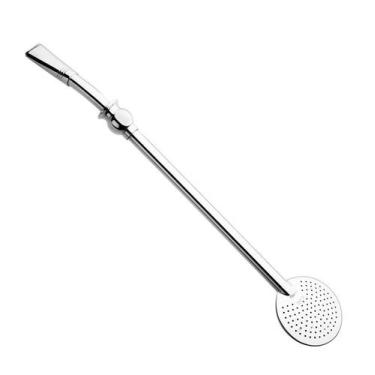 Imagem de Bomba Chimarrão Mate 23cm Aço Inox Com Anel Cuia Biqueira - 701 Taumer