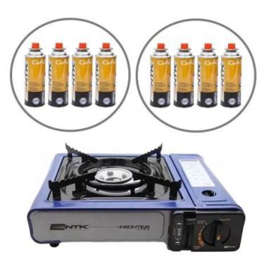 Imagem de Fogareiro Horizontal Nautika Frontier Flex + Cartucho De Gás Campgás 8