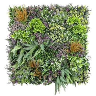 Imagem de FLORALEAF 1 peça 101 x 101 cm artificial com vegetação mista, topiária, sebe, tela de privacidade, hera sintética, decoração de parede para ambientes internos e externos, jardim, cerca, quintal