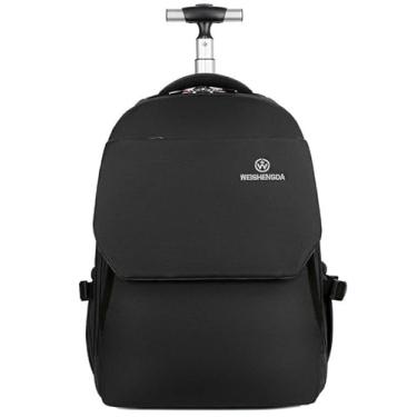 Imagem de Mala de Viagem Executiva com Rodas 360° e Alças, Mochila de Negócios Grande Capacidade 45L, Compartimento para Notebook 17 Polegadas, Resistente à Água, para Homens e Mulheres - Preto/Prata