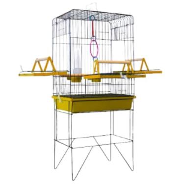 Imagem de VIVEIRO GAIOLA CALOPSITA PASSÁROS AVES TRIPLEX(SLIM BLACK/AMARELO)